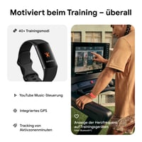 Brățară de fitness Fitbit Google Charge 6 - 6 luni Google Health Premium, autonomie baterie 7 zile, Google Wallet și Maps, Obsidiani/Negru 4