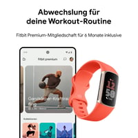 Fitbit Google Charge 6 fitness náramok – koralová/zlatý hliník, 7-dňová výdrž batérie, Google Wallet a Mapy, 6-mesačné predplatné Google Health 8