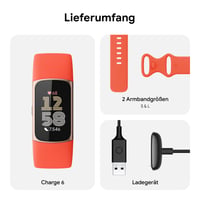 Fitbit Google Charge 6 fitness náramok – koralová/zlatý hliník, 7-dňová výdrž batérie, Google Wallet a Mapy, 6-mesačné predplatné Google Health 9