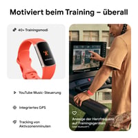 Fitbit Google Charge 6 fitness náramok – koralová/zlatý hliník, 7-dňová výdrž batérie, Google Wallet a Mapy, 6-mesačné predplatné Google Health 4