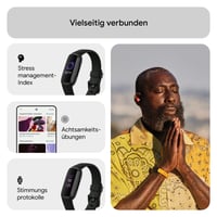 Brățară de fitness/Smartwatch Fitbit Inspire 3 - Negru/Midnight Zen, Monitorizare ritm cardiac, Gestionarea stresului, Analiza somnului, baterie cu autonomie de 10 zile, abonament Premium pe 6 luni, Android/iOS 5