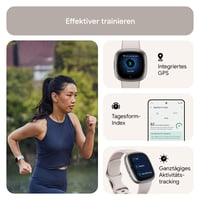 Inteligentné hodinky Fitbit Sense 2 – Zabudované GPS, EKG, zvládanie stresu a analýza spánku – Kompatibilné s Android a iOS – Mesačná biela / Platínový hliník 8