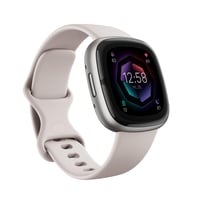 Inteligentné hodinky Fitbit Sense 2 – Zabudované GPS, EKG, zvládanie stresu a analýza spánku – Kompatibilné s Android a iOS – Mesačná biela / Platínový hliník 1