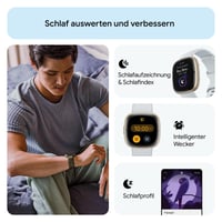 Inteligentné hodinky Fitbit Sense 2 so vstavaným GPS, EKG a riadením stresu, analýzou spánku, hmlisto modrá/zlatý hliník, kompatibilné s Android a iOS 5