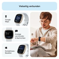 Inteligentné hodinky Fitbit Sense 2 so vstavaným GPS, EKG a riadením stresu, analýzou spánku, hmlisto modrá/zlatý hliník, kompatibilné s Android a iOS 8
