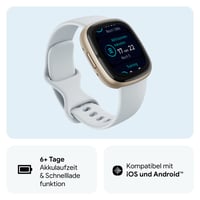 Inteligentné hodinky Fitbit Sense 2 so vstavaným GPS, EKG a riadením stresu, analýzou spánku, hmlisto modrá/zlatý hliník, kompatibilné s Android a iOS 4
