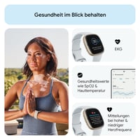 Inteligentné hodinky Fitbit Sense 2 so vstavaným GPS, EKG a riadením stresu, analýzou spánku, hmlisto modrá/zlatý hliník, kompatibilné s Android a iOS 7