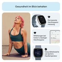Inteligentné hodinky Fitbit Versa 4 so vstavaným GPS, 6-dňovou výdržou batérie, vodotesné, fitness tracker kompatibilný s Androidom a iOS 6