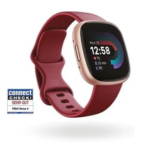 Inteligentné hodinky Fitbit Versa 4, fitnes náramok so vstavaným GPS, telefonovaním, 6-dňovou výdržou batérie, 40+ režimami cvičenia, malinovo červená/medenoružový hliník 2