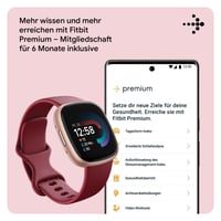 Inteligentné hodinky Fitbit Versa 4, fitnes náramok so vstavaným GPS, telefonovaním, 6-dňovou výdržou batérie, 40+ režimami cvičenia, malinovo červená/medenoružový hliník 10
