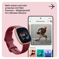 Inteligentné hodinky Fitbit Versa 4, fitnes náramok so vstavaným GPS, telefonovaním, 6-dňovou výdržou batérie, 40+ režimami cvičenia, malinovo červená/medenoružový hliník 9