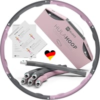 FITCELLENCE 1,2 kg Hula Hoop 90 cm Felnőtteknek Fogyáshoz Edzésprogram - Grey-Pink 1