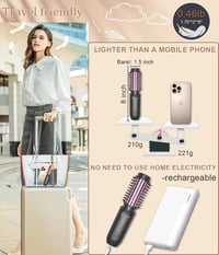 Fitdafit 3in1 Vezeték Nélküli Göndörítő Kefe USB Töltős Ionos Hajsimító Utazáshoz 2