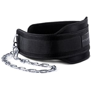 Fitgriff pojas za propadanje s lancima i 2 karabinera - Bodybuilding, powerlifting, dizanje utega - crni, uniseks
