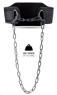 Fitgriff Dip Belt Posilňovací opasok s reťazami a 2 karabínami - Kulturistika, silový trojboj, vzpieranie - Čierny, unisex 5