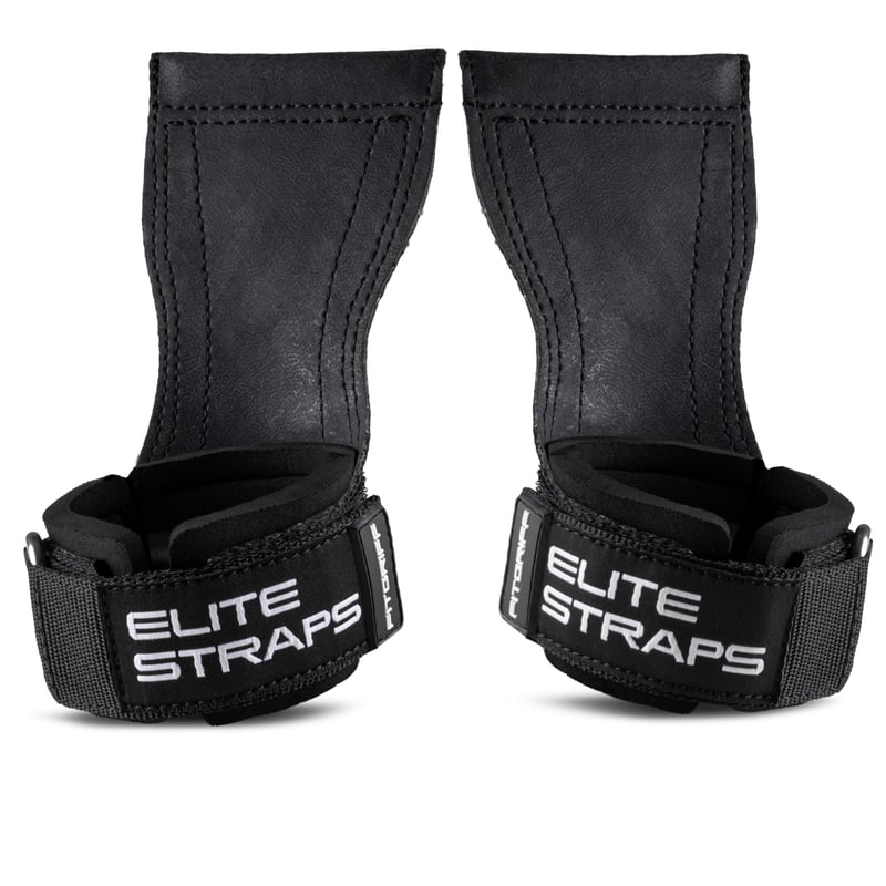 Fitgriff Elite Straps 2.0 Zdvíhacie popruhy s gumovou výstelkou – Silový tréning, kulturistika, fitness – Čierne, veľkosť M/L – Pánske a dámske popruhy na vzpieranie