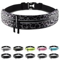 Centură de alergare Fitgriff pentru smartphone - Borsetă cu imprimeu leopard pentru alergare, sport, jogging - Pentru talie între 62-90 cm, compatibilă cu toate smartphone-urile 1