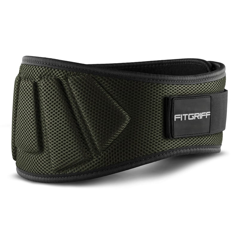 FITGRIFF Vzpieračský opasok - Tréningový opasok na kulturistiku, silový trojboj, CrossFit (Army Green, XS)