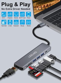 FITLONG 7 az 1-ben USB-C Hub MacBook 4K HDMI SD/TF kártyaolvasó dokkoló 5