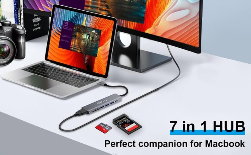 FITLONG 7 az 1-ben USB-C Hub MacBook 4K HDMI SD/TF kártyaolvasó dokkoló