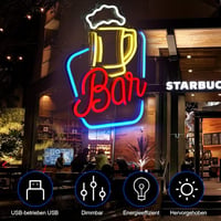 FITNATE LED Bár Dekoráció, USB Neon Világító Felirat, Állítható Fényerővel, Falra Szerelhető, Parti, Hálószoba, Éjszakai Klub Dekorációhoz 8