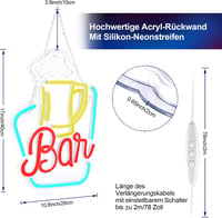 FITNATE LED Bár Dekoráció, USB Neon Világító Felirat, Állítható Fényerővel, Falra Szerelhető, Parti, Hálószoba, Éjszakai Klub Dekorációhoz 7
