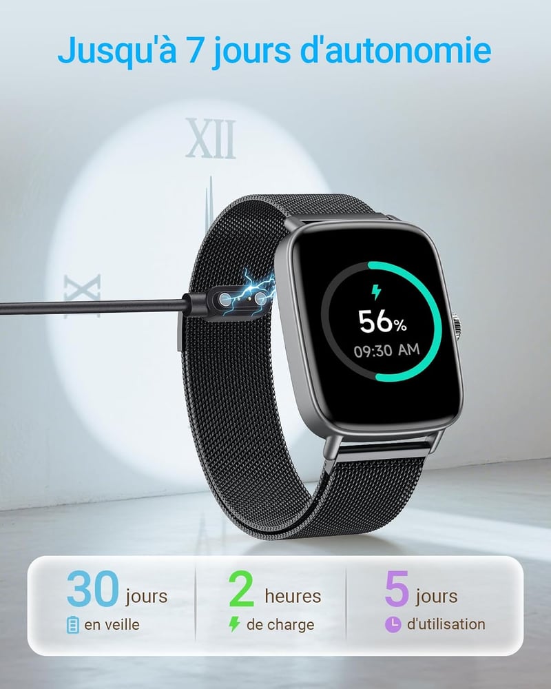 Fitpolo Okosóra 1.85" Szívritmus Monitor SpO2 110+ Sportmód IP68 Vízálló iOS Android