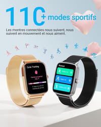 Fitpolo Okosóra 1.85" Szívritmus Monitor SpO2 110+ Sportmód IP68 Vízálló iOS Android 5