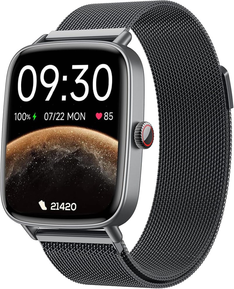 Fitpolo Okosóra 1.85" Szívritmus Monitor SpO2 110+ Sportmód IP68 Vízálló iOS Android
