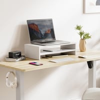 FITUEYES 2 szintes monitor állvány 54x25.5cm fehér billentyűzet tárolóval 6