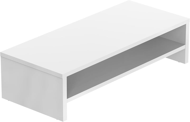 FITUEYES 2 szintes monitor állvány 54x25.5cm fehér billentyűzet tárolóval