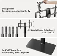 FITUEYES Univerzális TV Állvány 43-85 Colos Lapos és Ívelt TV-khez, 50 kg Teherbírás, Forgatható, Állítható Magasság, VESA 600x400 6