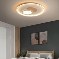 FitzMia Modern Fa LED Mennyezeti Lámpa - Távirányítós, Szabályozható Fényerő, 3 Színhőmérséklet, Memória Funkcióval Hálószobába, Nappaliba 2