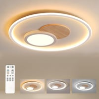 FitzMia Modern Fa LED Mennyezeti Lámpa - Távirányítós, Szabályozható Fényerő, 3 Színhőmérséklet, Memória Funkcióval Hálószobába, Nappaliba 1