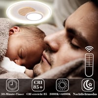 FitzMia Modern Fa LED Mennyezeti Lámpa - Távirányítós, Szabályozható Fényerő, 3 Színhőmérséklet, Memória Funkcióval Hálószobába, Nappaliba 5