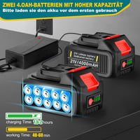 Fiutazge Akkumulátoros Fűnyíró 5 Pengefej és 2x4.0Ah Makita Kompatibilis Sárga 5