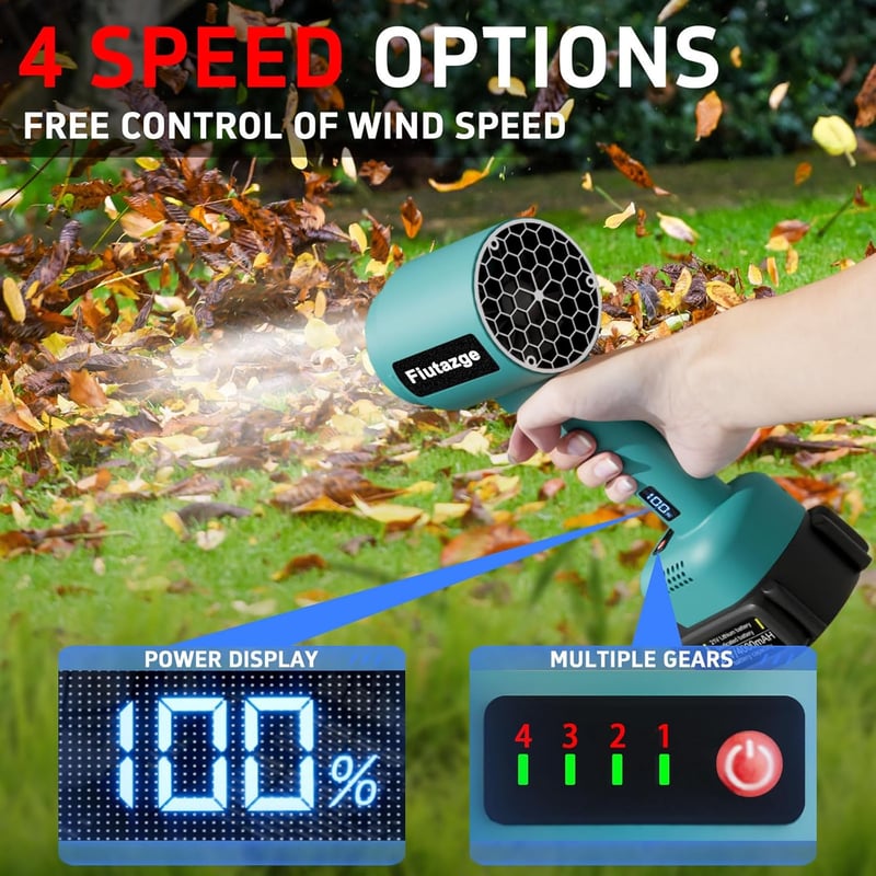 Fiutazge Akkumulátoros Levegőfúvó Makita 18V-hoz, 1050W Turbó Jet, 130000 RPM