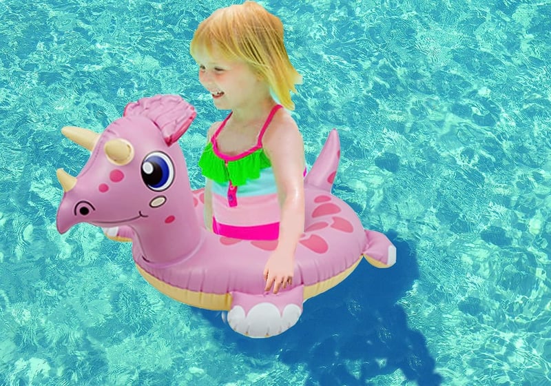 FiveMileBro Felfújható Úszógumi Babáknak 6-48 Hónapos Korig - Dinosaur (Pink)