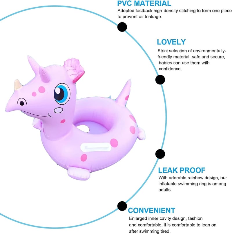 FiveMileBro Felfújható Úszógumi Babáknak 6-48 Hónapos Korig - Dinosaur (Pink)