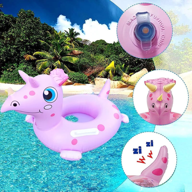 FiveMileBro Felfújható Úszógumi Babáknak 6-48 Hónapos Korig - Dinosaur (Pink)