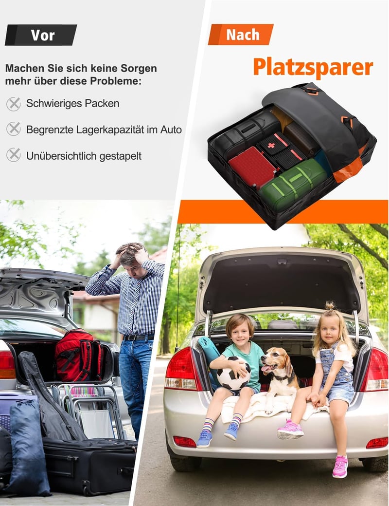 FIVKLEMNZ vízálló tetőcsomagtartó táska roof box 15 köbláb autó tet