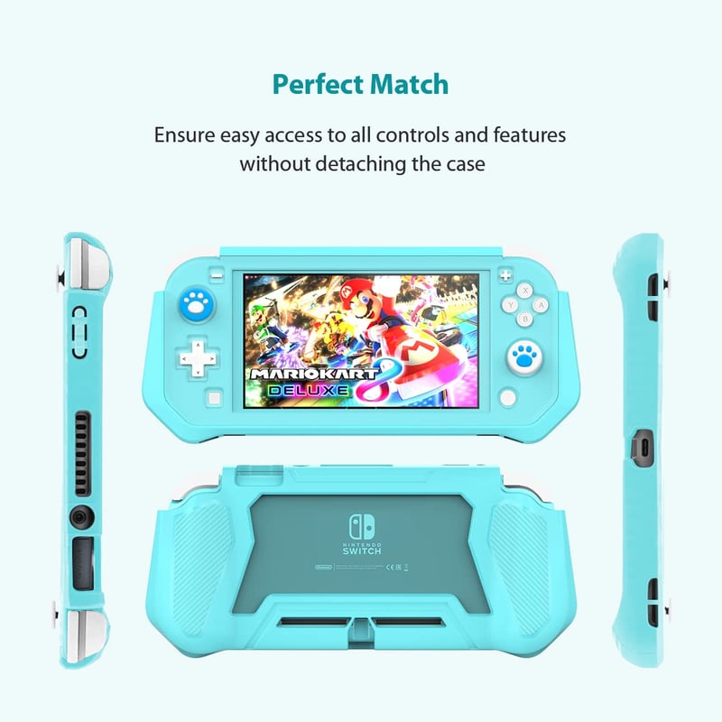 FIWWAT Nintendo Switch Lite védőtok kék, képernyővédővel és kézfogással - Für Nintendo Switch Lite 2019, Blue