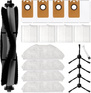 Set de 18 accesorii Fixbetter pentru robotul aspirator Airrobo T20 - Filtre HEPA, saci pentru colectorul de praf, perie cilindrică de cauciuc, perii laterale și lavete de șters
