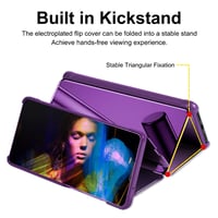 Husă tip carte Fiyer pentru Samsung Galaxy S26 Ultra 5G, Clear View, cu efect de oglindă și funcție de suport, protecție 360 grade din PC și piele ecologică, transparentă 5