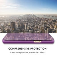 Husă tip carte Fiyer pentru Samsung Galaxy S26 Ultra 5G, Clear View, cu efect de oglindă și funcție de suport, protecție 360 grade din PC și piele ecologică, transparentă 4