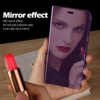 Husă tip carte Fiyer pentru Samsung Galaxy S26 Ultra 5G, Clear View, cu efect de oglindă și funcție de suport, protecție 360 grade din PC și piele ecologică, transparentă 2
