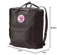 Unisex batoh pre dospelých Fjällräven Kånken, čierny, 16 l (38x27x13 cm), na turistiku aj na každodenné nosenie 7