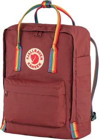 Unisex ruksak Fjällräven Kånken Rainbow – vôlovo červený/dúhový vzor 2