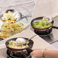 FJNATINH Wok spatula és kanalszett rozsdamentes acélból, 2 részes konyhai eszköz 5