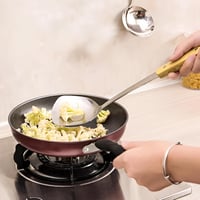 FJNATINH Wok spatula és kanalszett rozsdamentes acélból, 2 részes konyhai eszköz 7